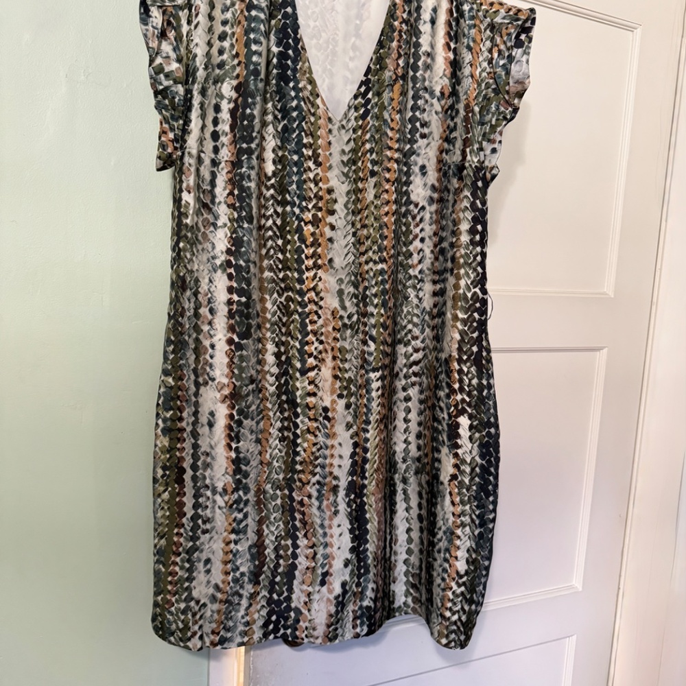 Kenneth Cole Cap Sleeve Multicolor Shift Dress 2X - Picture 2 of 10
